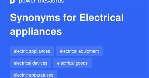 appliance thesaurus|electrical appliances synonym.